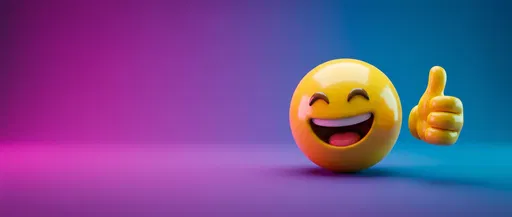 3D Smiling Emoji Giving Thumbs Up