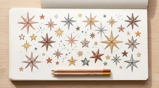 Sketchbook With Hand-Drawn Star Studies
