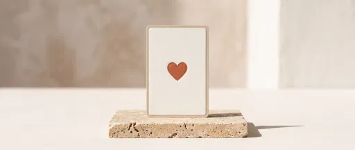Minimalist Heart Card on Travertine Stone
