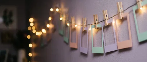 Pastel Photo Frames on Fairy Lights