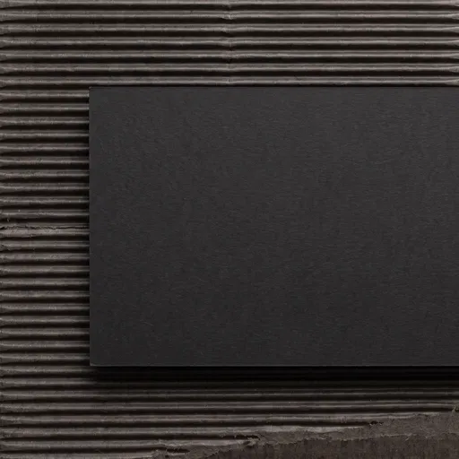 Black Cardstock on Corrugated Cardboard Texture