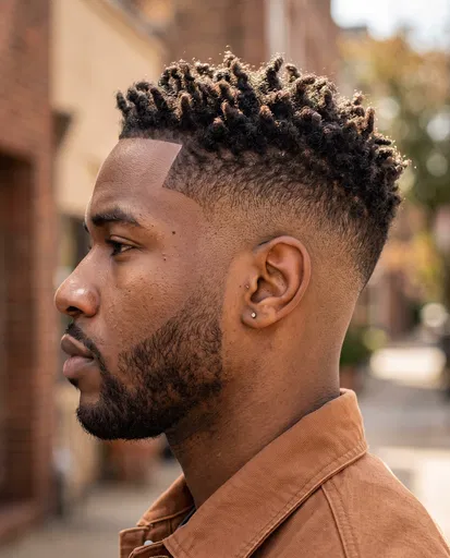 Side Profile Portrait of Man with Fade