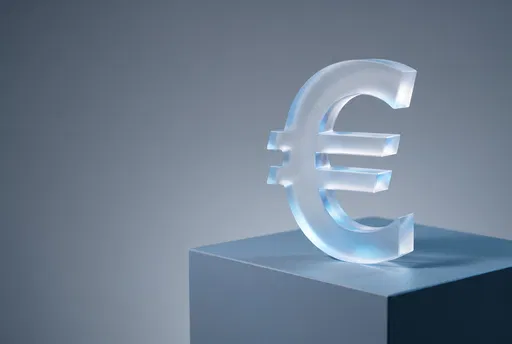 Frosted Acrylic Euro Sign on Block