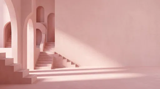 Minimalist Pastel Pink Architectural Background