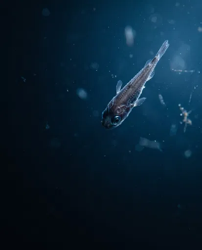 Tiny Fish in Deep Blue Water