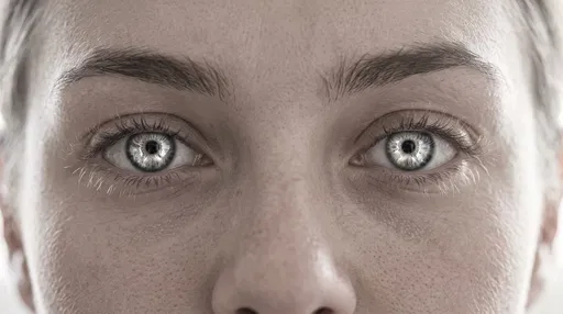 Close-Up of Woman's Silver-Grey Eyes