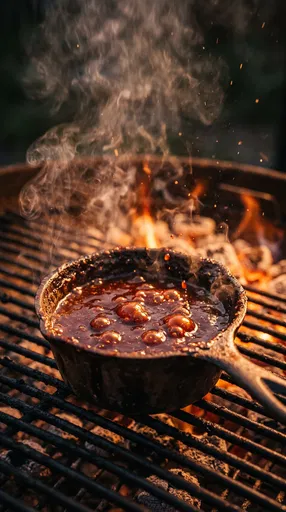 Bubbling Barbecue Sauce on Grill