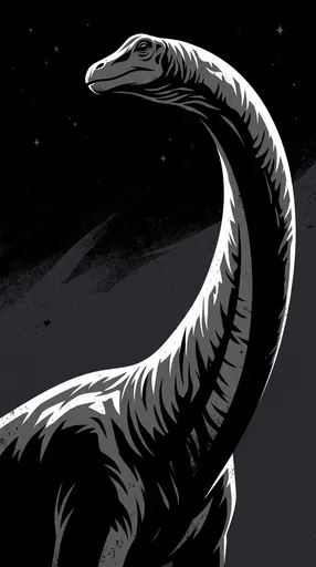 Monochrome Graphic Illustration of Apatosaurus