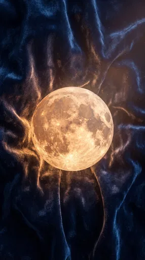Glowing Moon Lamp on Navy Velvet