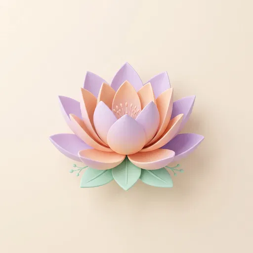 Pastel 3D Lotus Blossom Illustration