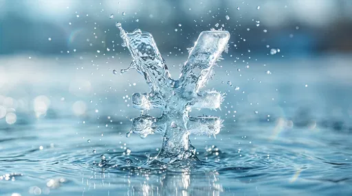 Frozen Water Splash Japanese Yen Symbol