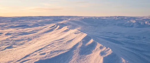 Golden Hour Wind-Sculpted Snowdrift Ridge