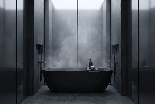 Minimalist Matte Black Freestanding Bathtub