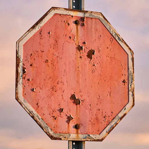 Weathered Blank Octagonal Traffic Sign