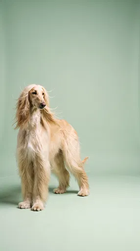 Blonde Afghan Hound Studio Portrait