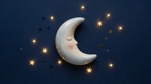 Glossy Porcelain Sleeping Moon Flat Lay