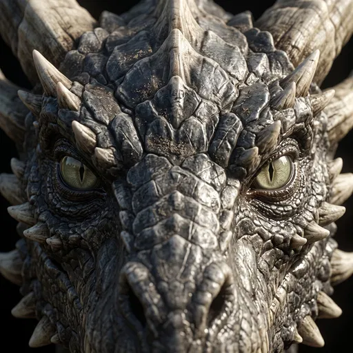 Close-Up Portrait of Horned Dragon Eyes