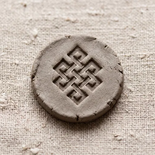 Clay Medallion With Stamped Knot Pattern