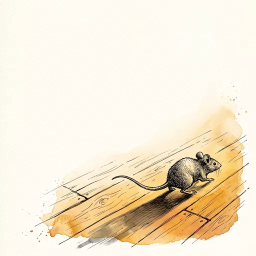 Ink and Watercolor Mouse Illustration