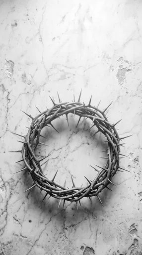 Monochrome Crown of Thorns on Marble