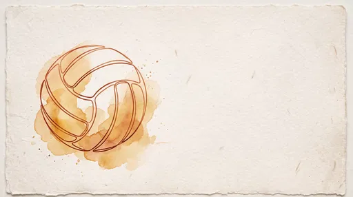 Watercolor and Line Art Volleyball Background