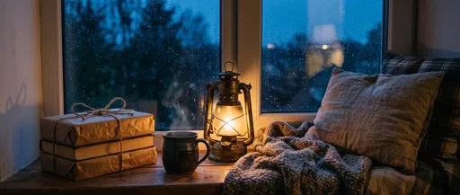 Cozy Rainy Window Seat With Books