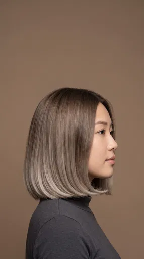 Profile Portrait of Woman with Bob Haircut