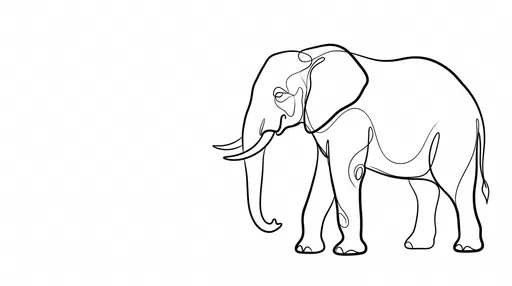 Minimalist Line Art Elephant Profile