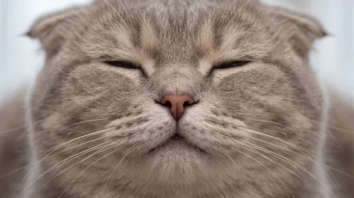 Close-Up Portrait of Scottish Fold Cat