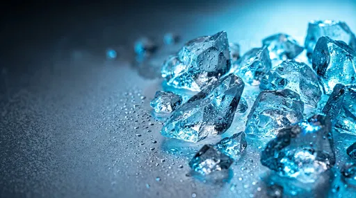 Glowing Blue Ice Shards Macro