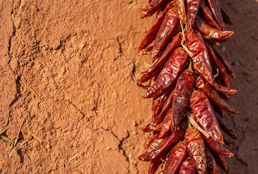 Red Chile Ristra on Adobe Wall