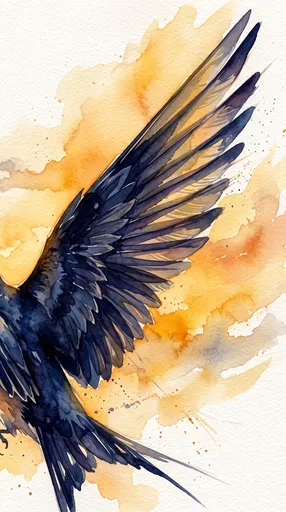 Watercolor Swallow Wing on Gold Wash