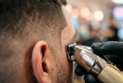 Barber Trimming Client Temple Hairline