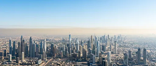 Panoramic Modern City Skyline Under Clear Sky