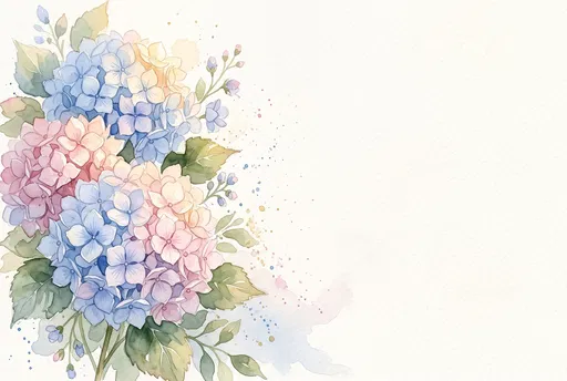 Pastel Watercolor Hydrangea Floral Background