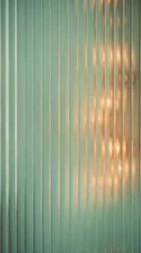 Sage Green Fluted Glass With Warm Bokeh