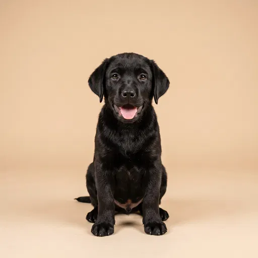 Black Labrador Puppy Studio Portrait
