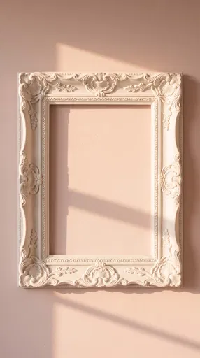 Ornate White Picture Frame in Sunlight
