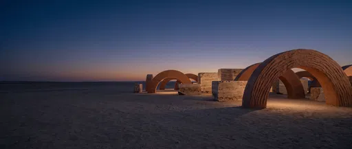 Clay Arches in Twilight Desert