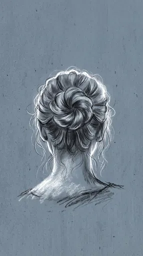 Charcoal Sketch of Woman With Hair Bun