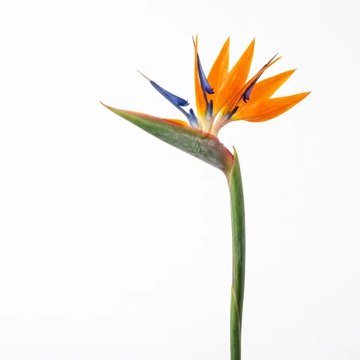 Bird of Paradise Flower on White