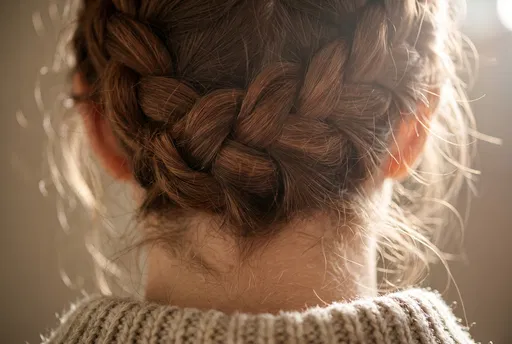 Backlit Chestnut Braid at Nape