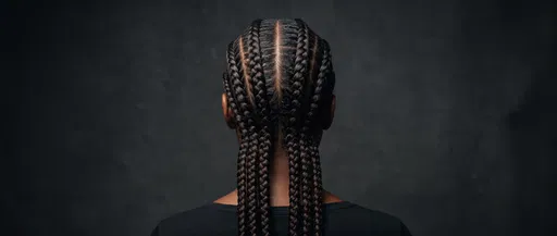 Rear View of Symmetrical Braided Hairstyle