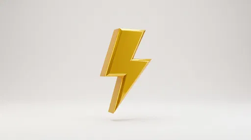 Golden 3D Lightning Bolt Icon