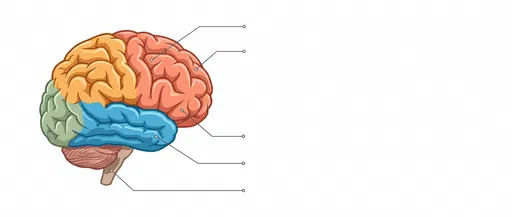 Color-Coded Human Brain Diagram Illustration