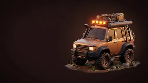 Stylized 3D Bronze Overland SUV Illustration
