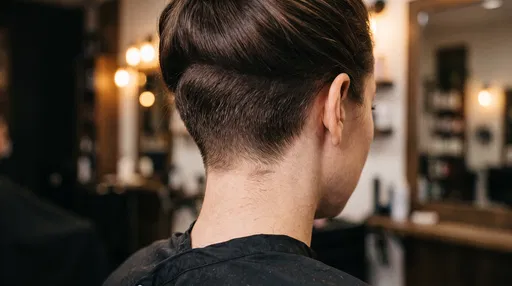 Rear View of Woman's Tapered Undercut