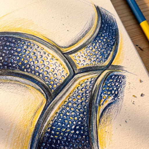 Macro Colored Pencil Volleyball Sketch