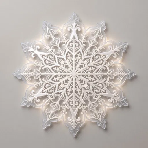 Ornate Frosted Acrylic Snowflake Cutout