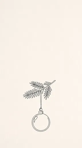 Minimalist Christmas Bauble Line Drawing
